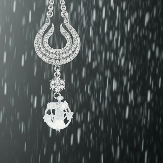 1" Pave Moissanite Floral Starburst Pendant in Sterling Silver