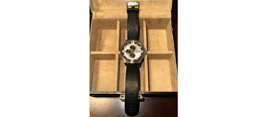 Versus by Versace Men's SBA010014 'Globe' Quartz Black Rubber Day and Date Watch