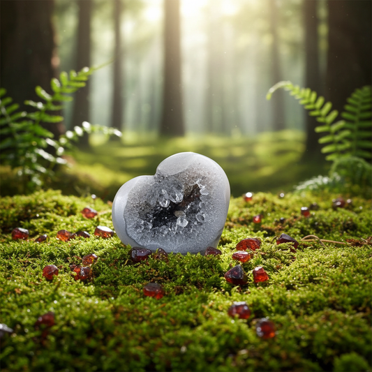 3" Druzy agate heart