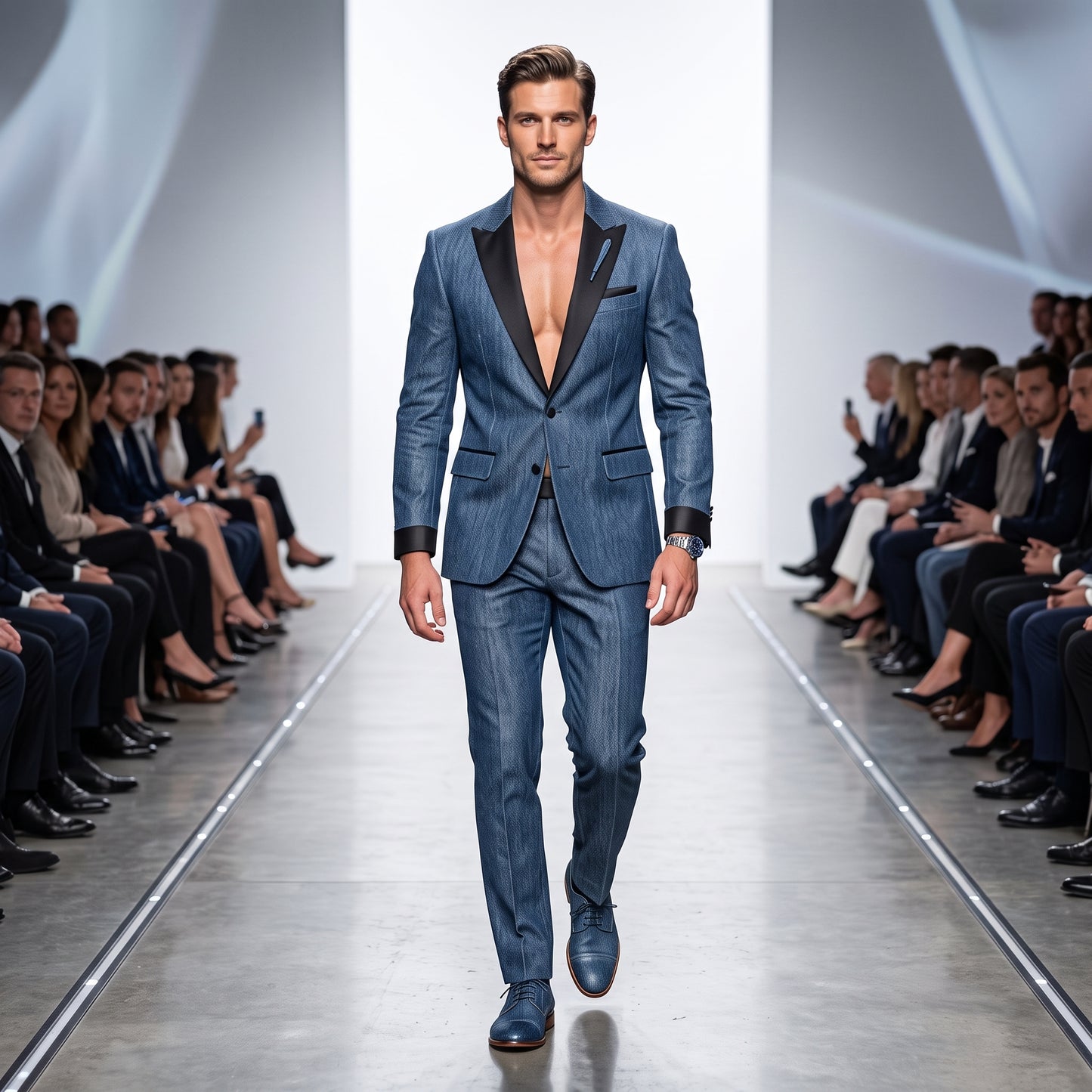 Men's Embossed Denim leather Tuxedo