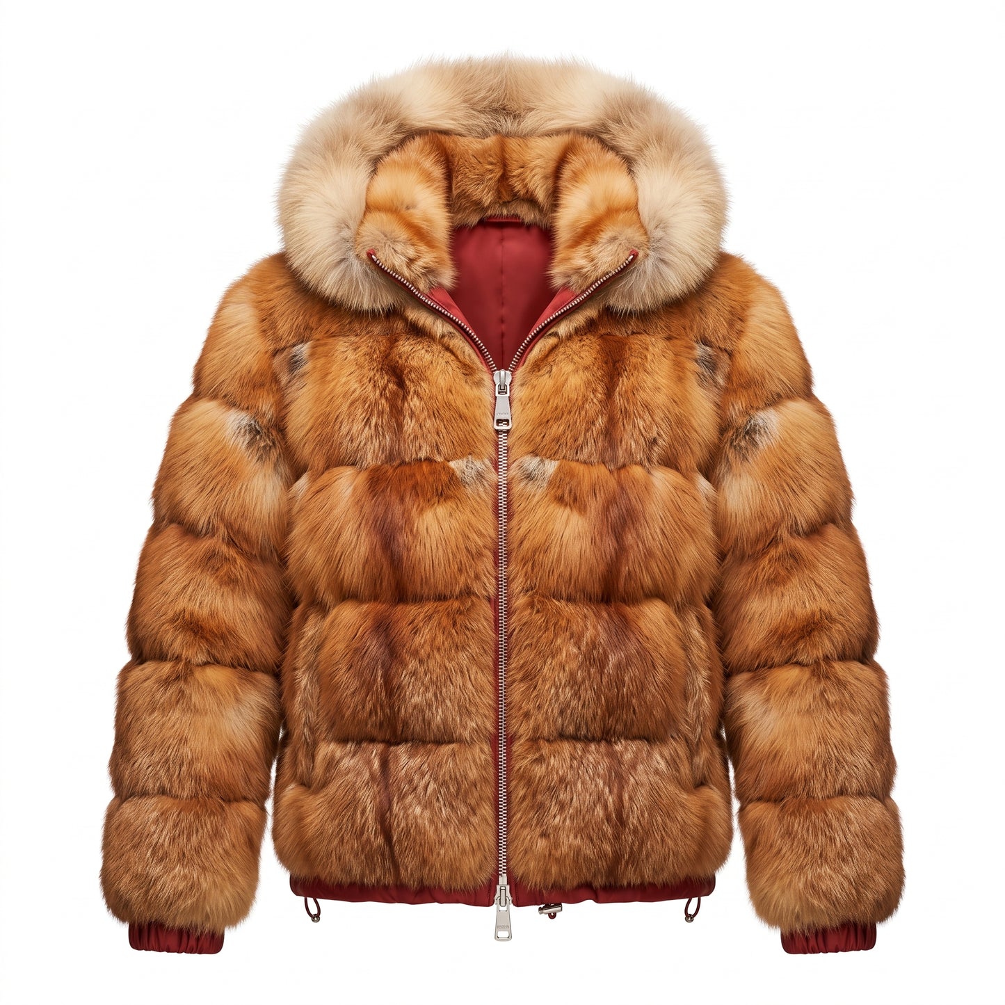 Up-cycled Men's Fox Fur Bomber Jacket