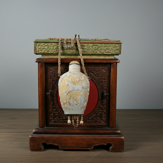 14"long Chinese snuff bottle necklace.