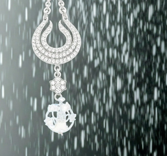 Custom Design Art Nouveau Pave Diamond Pendant