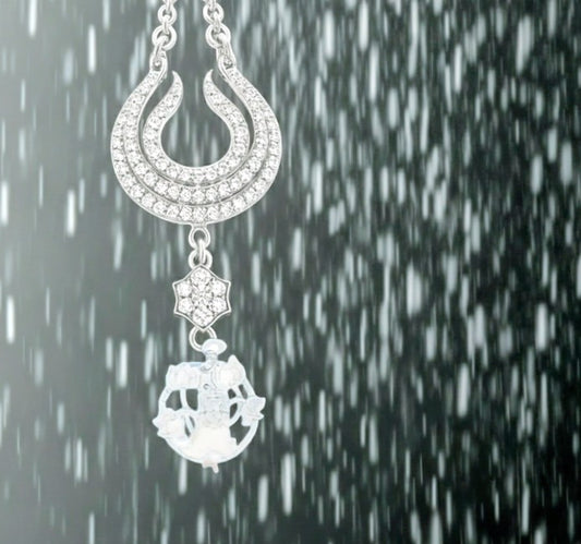 Custom Design Art Nouveau Pave Diamond Pendant