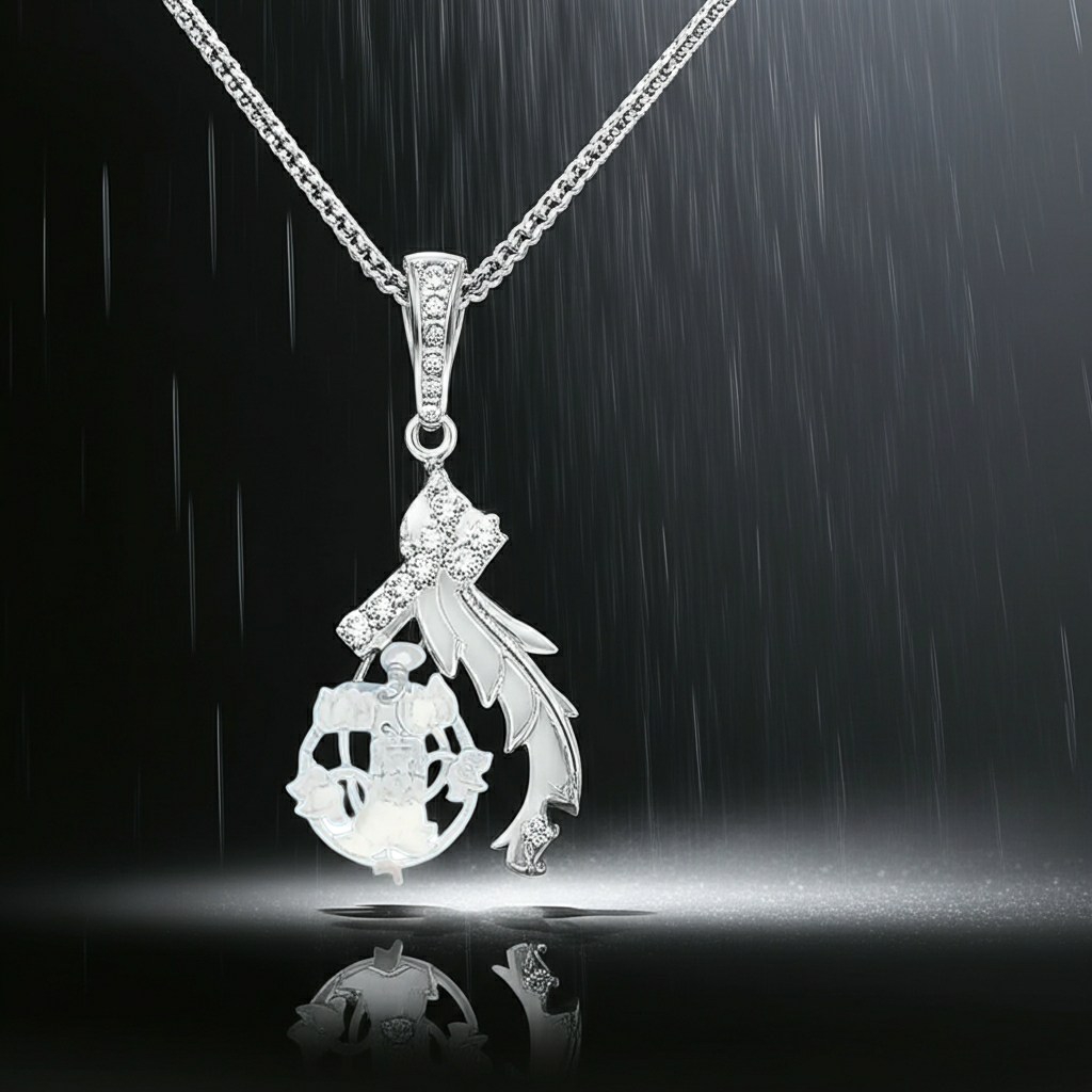 1" Pave Moissanite Floral Starburst Pendant in Sterling Silver
