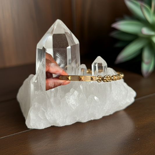 Michael Kors Modernist gold signed Bracelet.
