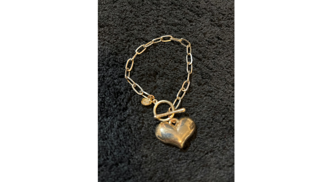 Vintage Christian Lacroix Heart Charm Bracelet