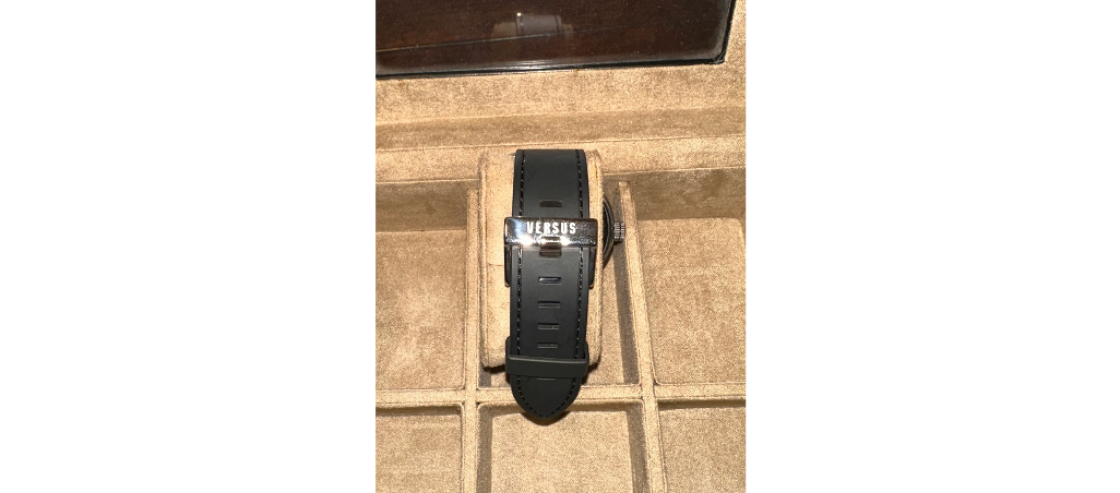 Versus by Versace Men's SBA010014 'Globe' Quartz Black Rubber Day and Date Watch
