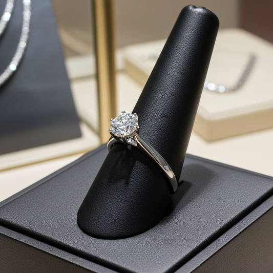 5 Carat Brillant-cut Moissanite Solitare ring.