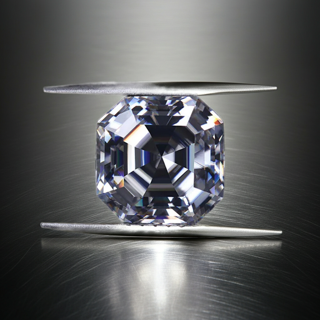 10ct Asscher Cut  loose moissanite diamond
