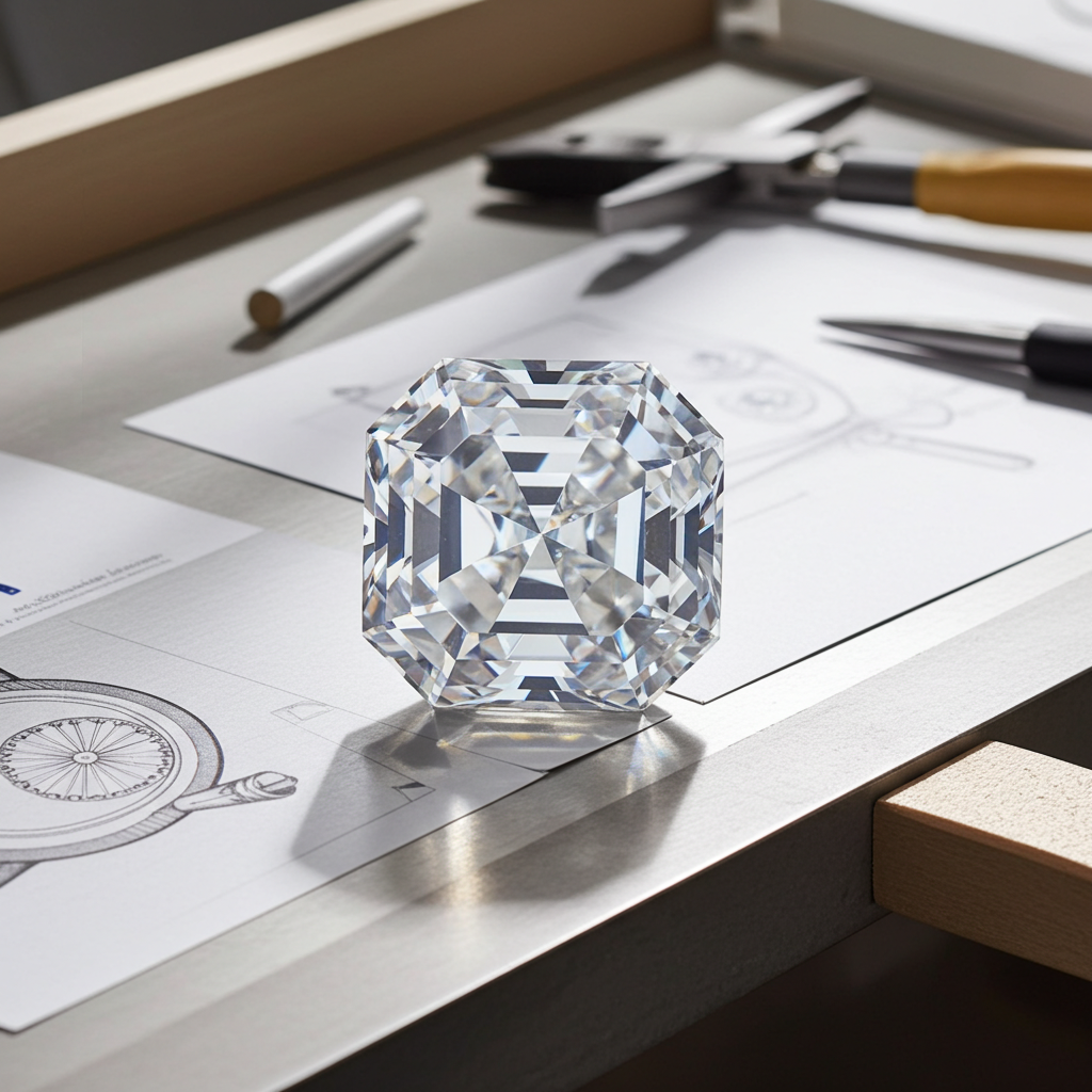 10ct Asscher Cut  loose moissanite diamond