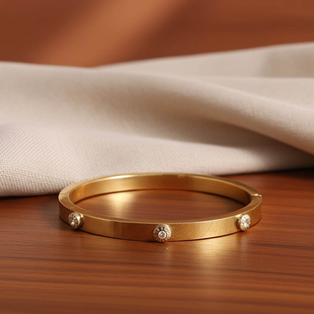 Henri Bendel Crystal-Studded Rose Gold Bracelet