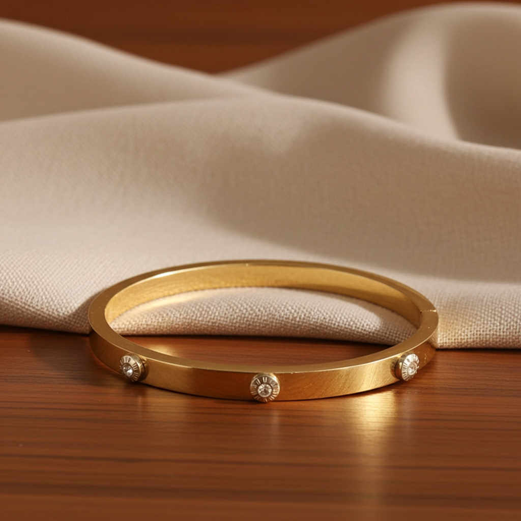 Henri Bendel Crystal-Studded Rose Gold Bracelet