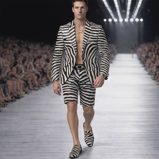 Coordinated Zebra Blazer & Shorts Set