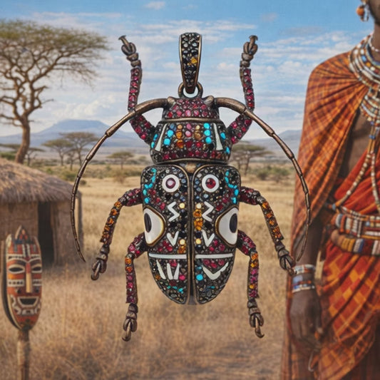 Contemporary insect Jewelry with a Tribal Influence