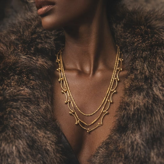 RARE Vintage Brass Necklace by Bulatti.