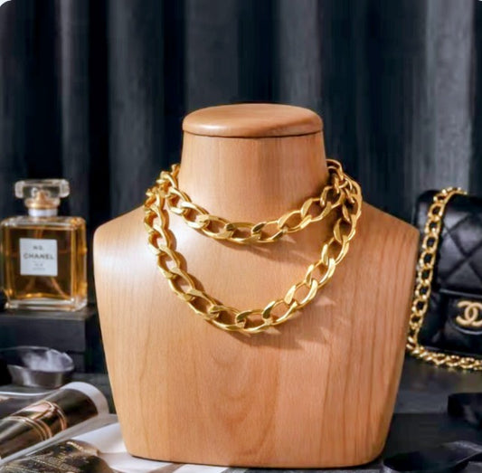 Christian Dior Gold Tone Link Chain.