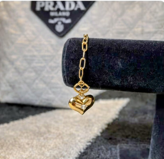 Vintage Christian Lacroix Heart Charm Bracelet