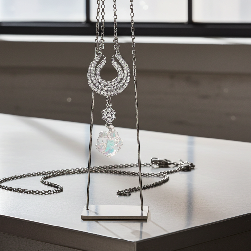 Custom Design Art Nouveau Pave Diamond Pendant